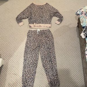 cheetah print pajama set